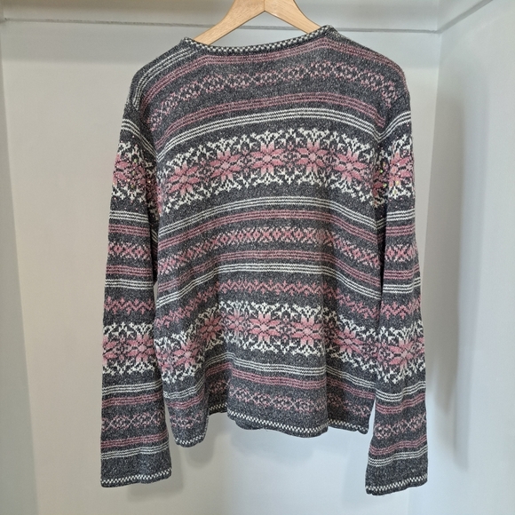 Sears | vintage Pink, grey & white with front sequins zip up sweater - Picture 8 of 10